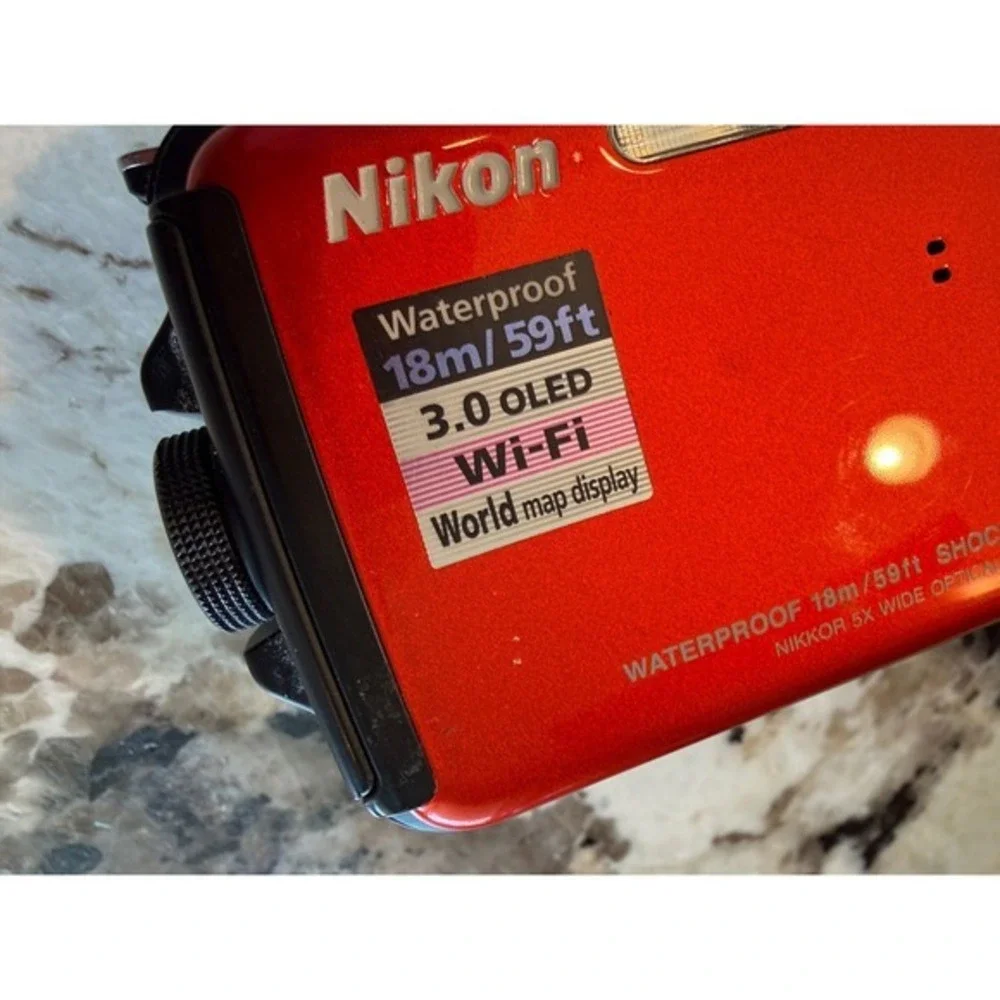 Nikon Coolpix AW110 Digital Camera Waterproof WiFi GPS Japan USB charger battery